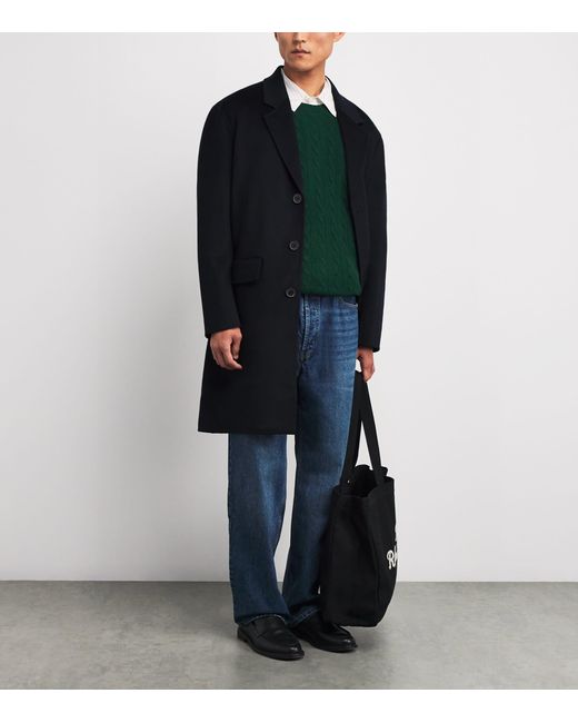 Polo Ralph Lauren Green Wool-Cashmere Cable-Knit Polo Pony Sweater for men