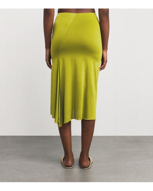 Nadine Mos Green Jersey Midi Slip Skirt