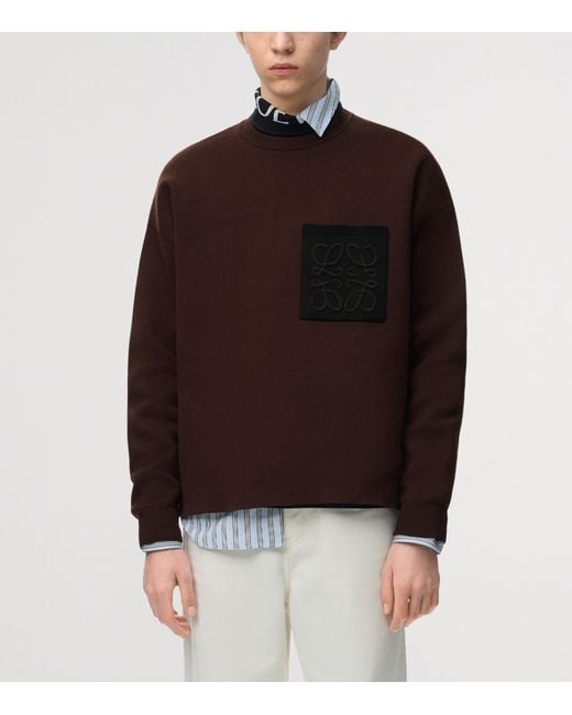 Loewe Brown Anagram-Pocket Sweatshirt for men