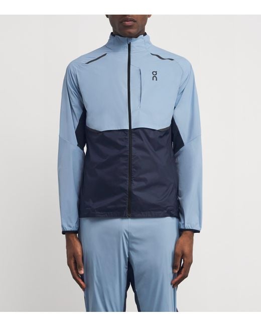 On Shoes Blue Packable Weather Jacket for men