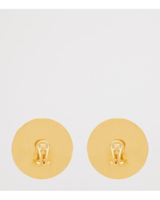 Saint Laurent Green Ceramic And Cabochon Earrings for men
