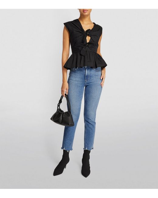 PAIGE Blue Cindy Raw Hem Straight Jeans