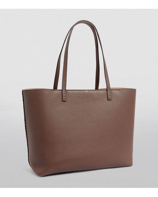 Tory Burch Brown Leather Mcgraw Tote Bag