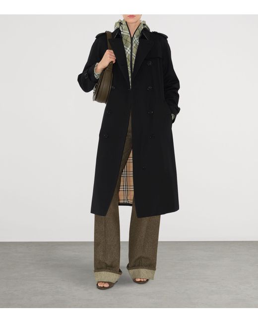 Burberry Black Double Breasted Belted Trench Coat