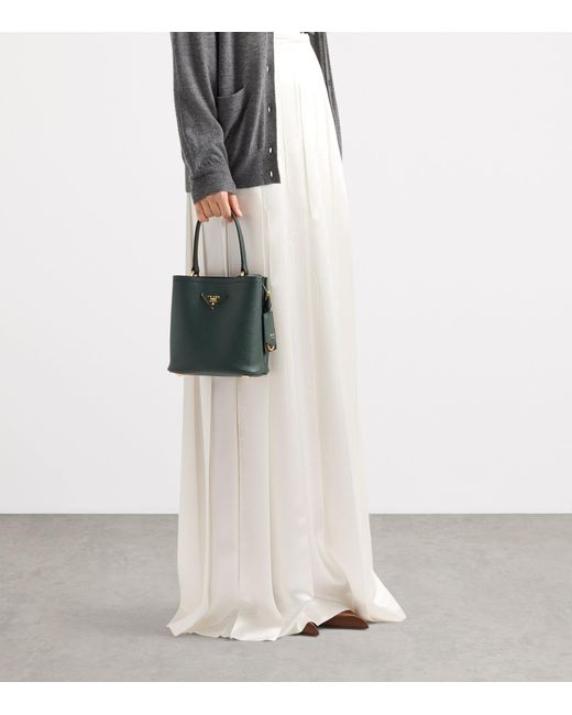 Prada White Satin Pleated Maxi Skirt