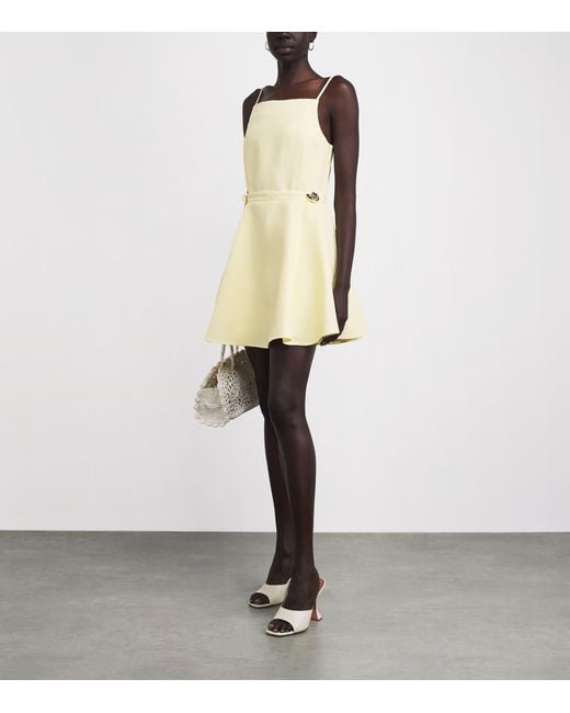 Maje Natural Satin Embellished Mini Dress