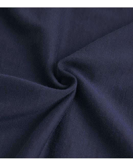 Isaia Blue Silk-Cotton T-Shirt for men