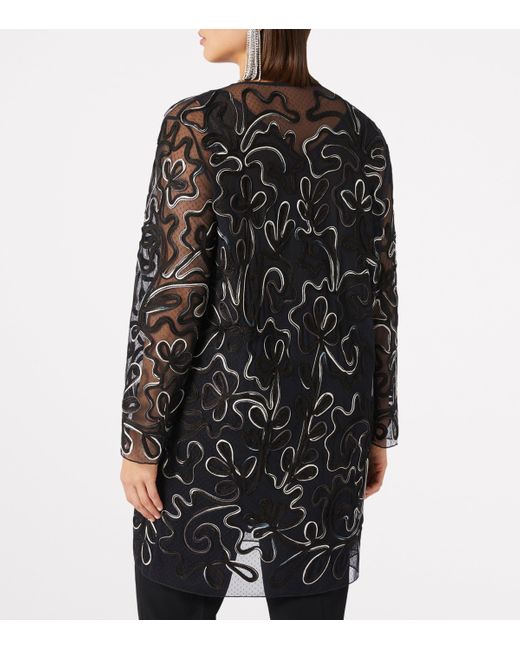 Marina Rinaldi Black Open-Front Tosca Tunic
