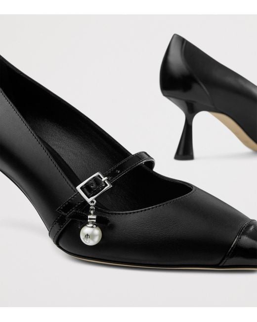 Jimmy Choo Black Aren 65 Leather Pumps
