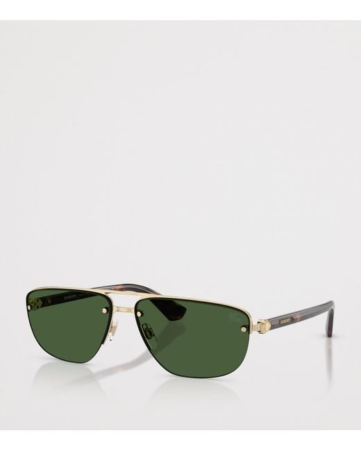 Burberry Green Metal Irregular Sunglasses for men