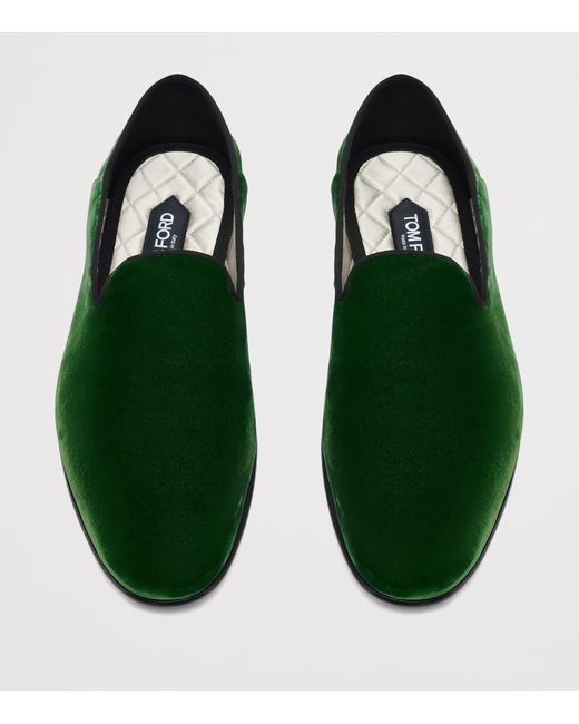 Tom Ford Green Velvet Loafers for men