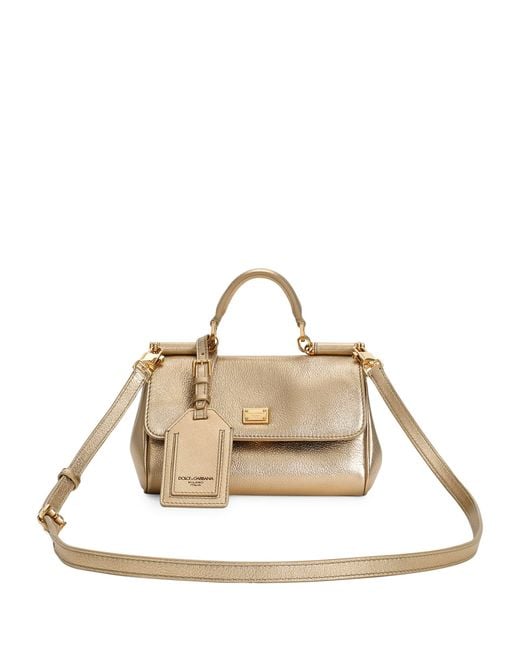 Dolce & Gabbana Metallic Laminated Calfskin My Sicily Cross-Body Bag