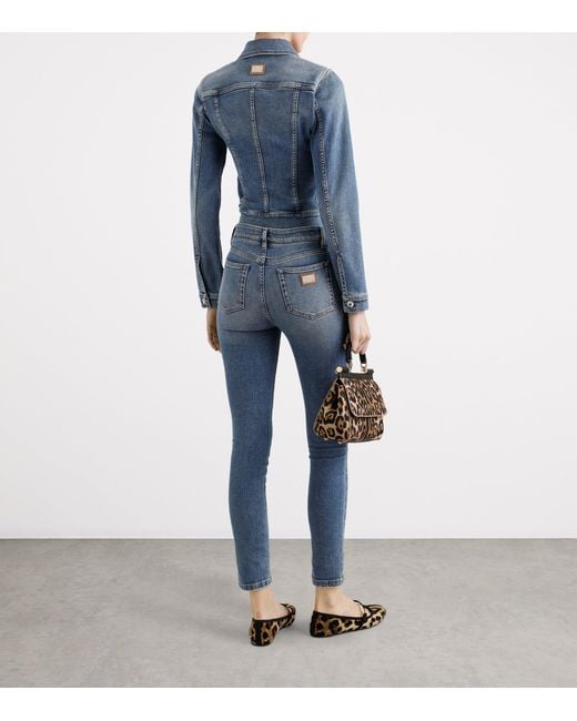 Dolce & Gabbana Blue High-Waist Skinny Jeans