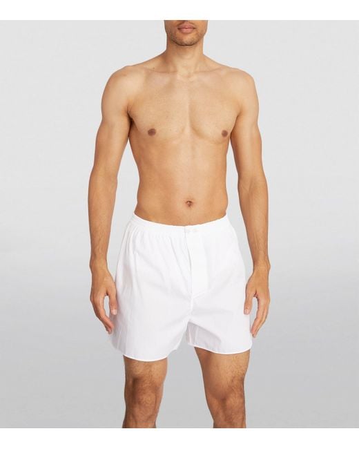 Zimmerli of Switzerland White Cotton Woven Boxers for men