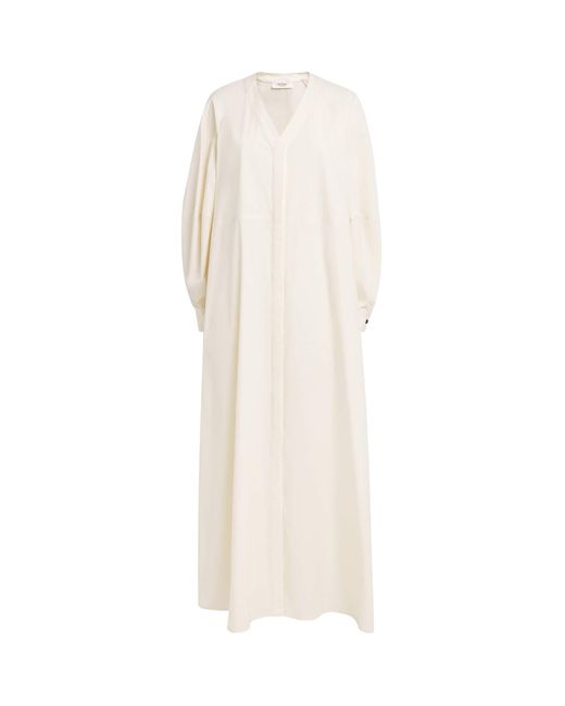 RETORI White Cotton Poplin Maxi Shirt Dress