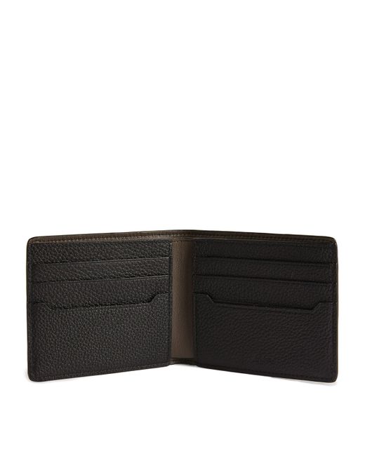 Brioni Black Leather Logo Plaque Wallet for men