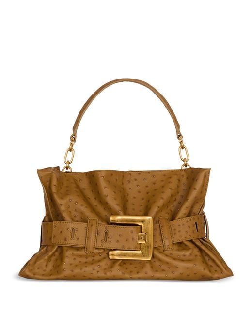 Balmain Brown Medium Leather Anthem Shoulder Bag