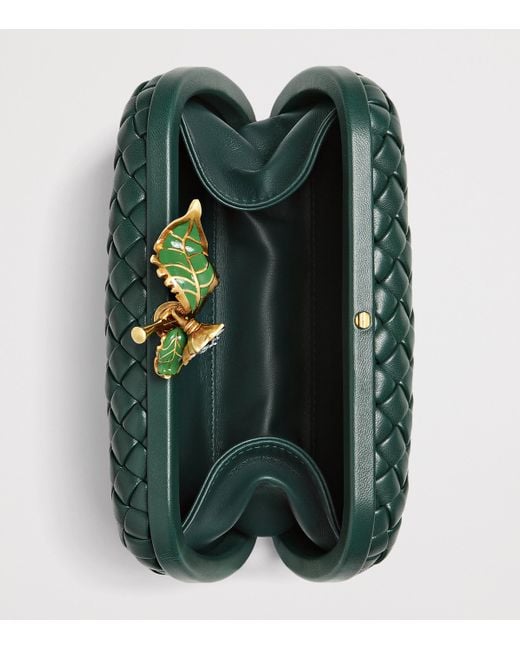Bottega Veneta Green Exclusive Lambskin Flower Minaudiere Clutch Bag