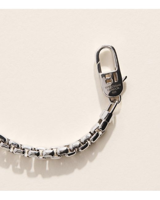Tateossian Natural Rhodium-Plated French Cross Chain Bracelet for men