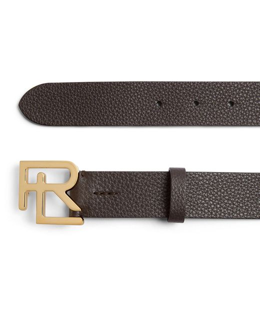 Ralph Lauren Purple Label Black Pebbled Leather Belt for men