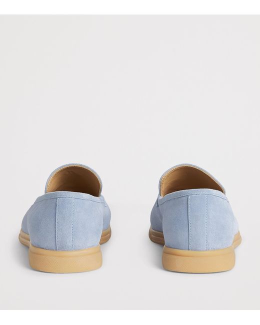 Eleventy Blue Suede Loafers