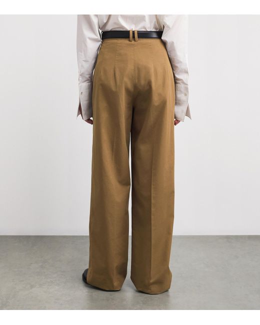 The Row Natural Igor Wide-Leg Tailored Trousers