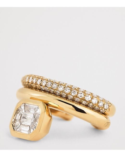 SHAY Metallic And Diamond Floating Ear Cuff