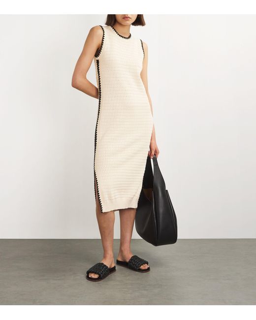 Varley White Cotton Knitted Dwight Dress
