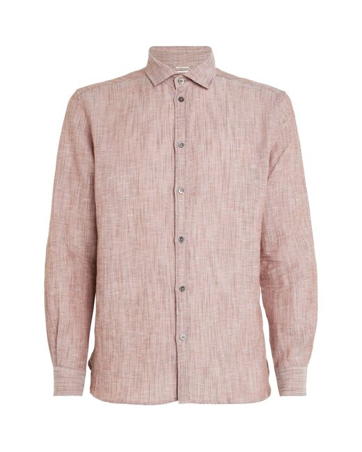 Zimmerli of Switzerland Pink Linen-cotton Shirt for men