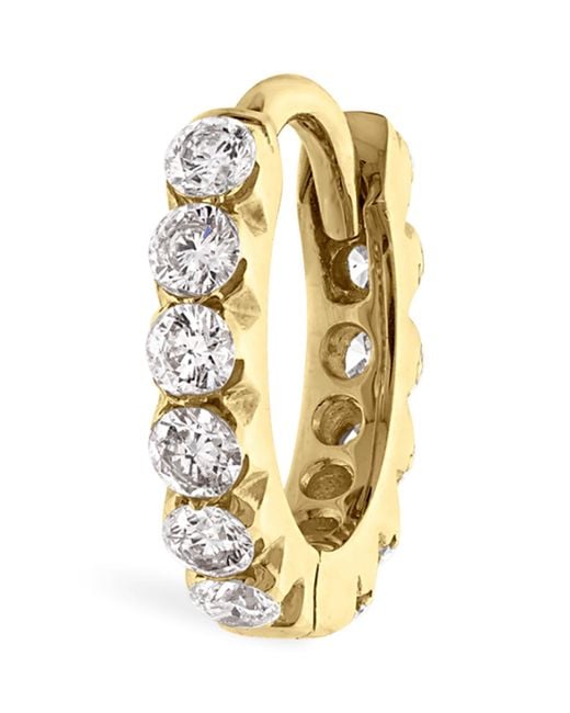 Maria Tash Metallic Invisible Set Diamond Eternity Hoop Earring