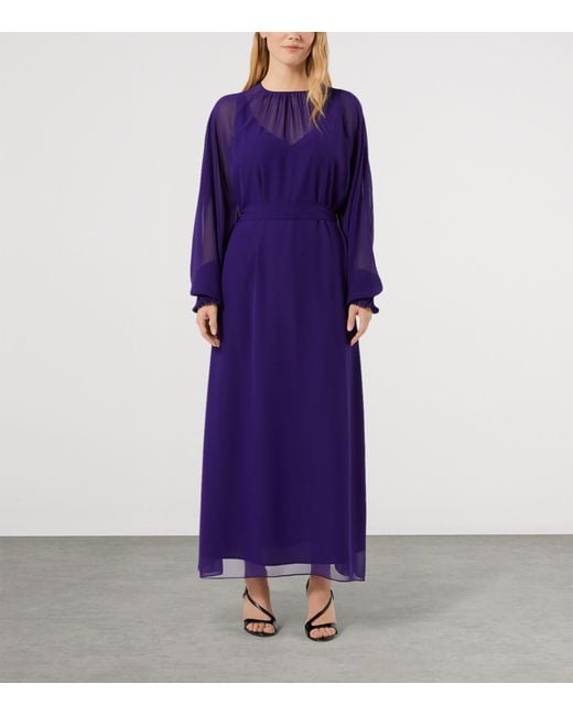 Marina Rinaldi Purple Gauze Maxi Dress And Cardigan