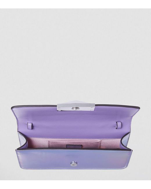 Jimmy Choo Purple Diamond Leather Top-handle Bag