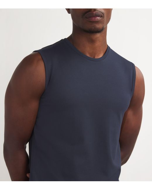 Falke Blue Cotton-Blend Daily Comfort Muscle Shirt for men