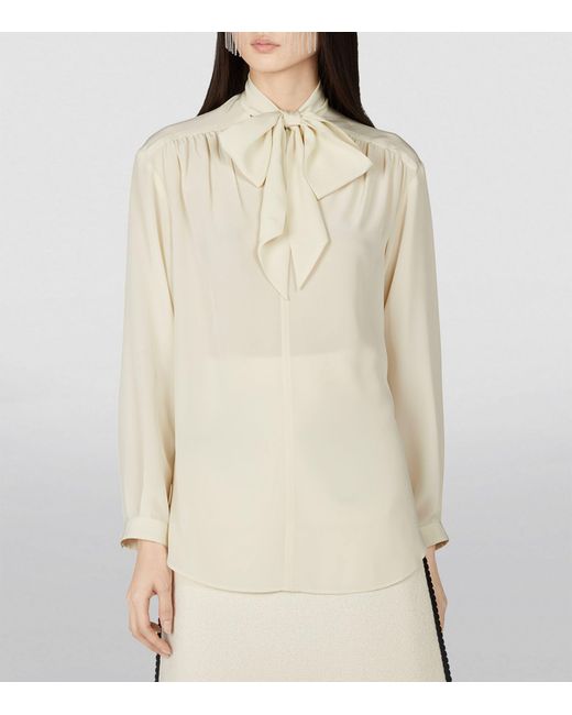 Gucci Natural Pussybow Blouse