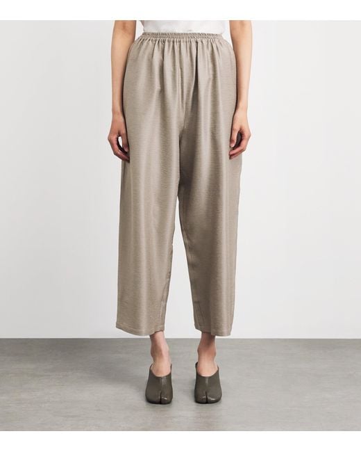 Eskandar Gray Silk Japanese Trousers
