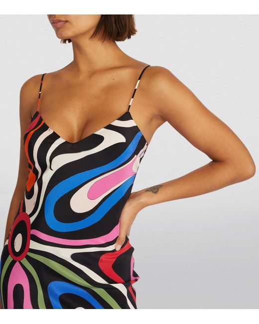 Emilio Pucci Multicolor Pucci Silk Slip Dress