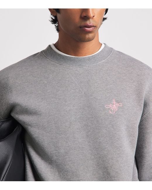 J.W. Anderson Gray Cotton Ribbon Anchor Sweatshirt for men