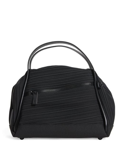 Pleats Please Issey Miyake Black Mini Bias Pleats Duffle Bag
