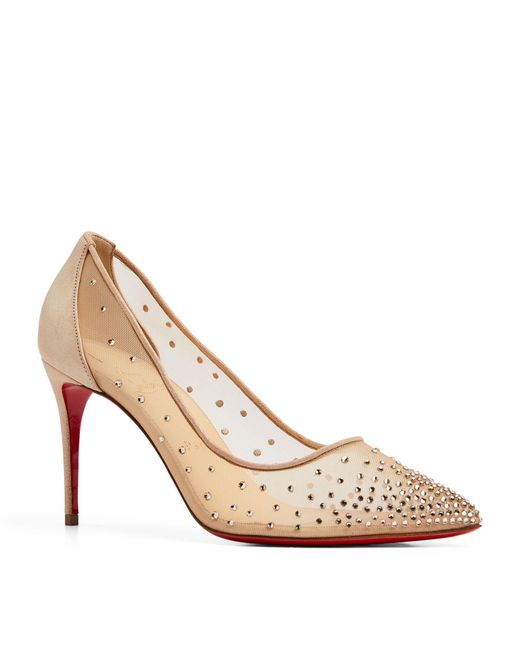 Christian Louboutin Natural Follies Strass Suede Pumps 85