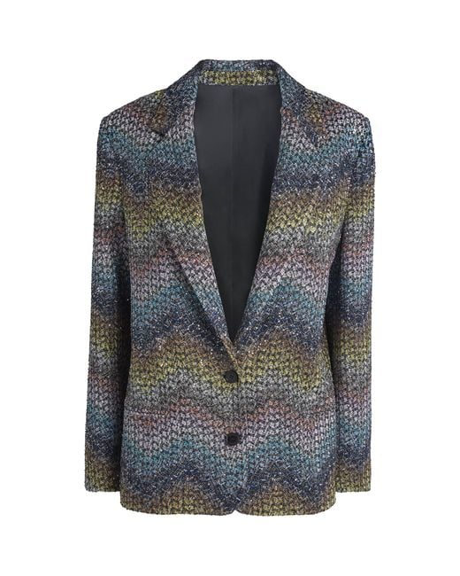Missoni Gray Sequinned Zigzag Blazer