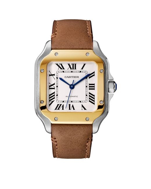 Cartier Metallic And Stainless Steel Santos De Watch for men