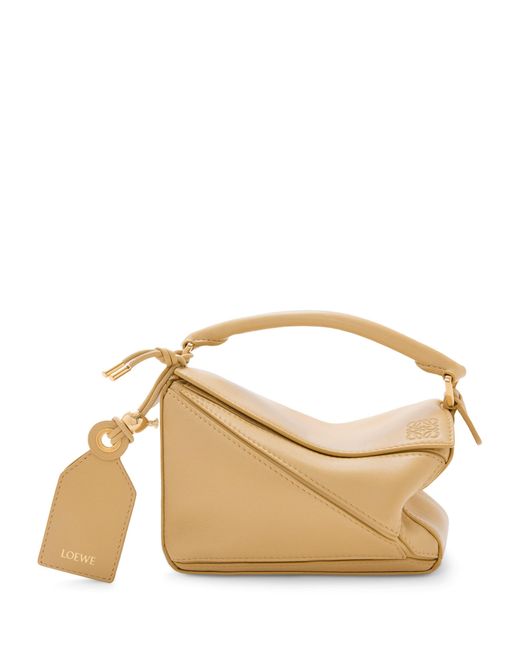 Loewe Natural Mini Leather Featherlight Puzzle Top-Handle Bag