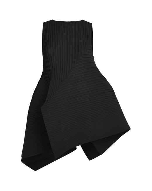 Issey Miyake Black Fold Pleats Mini Dress