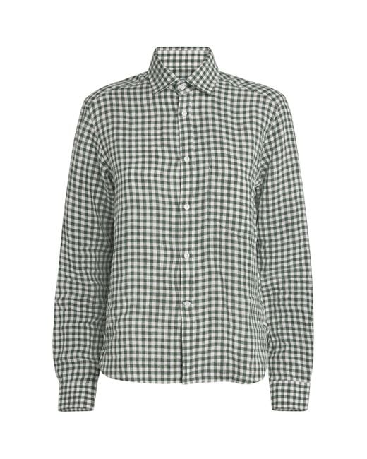 With Nothing Underneath Gray Linen The Classic Shirt