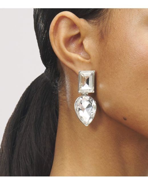 McQueen Metallic Embellished Drop Earrings for men