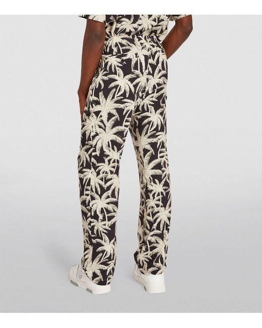 Palm Angels White Palm Print Sweatpants for men