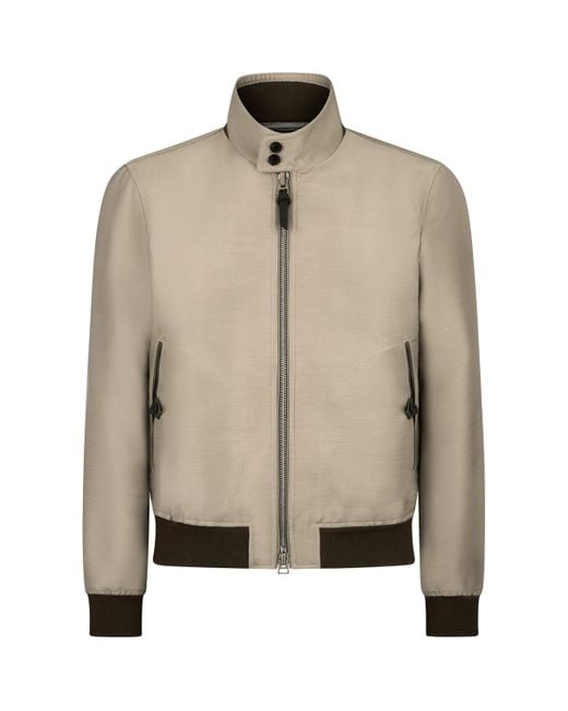 Tom Ford Natural Wool-Mohair-Silk Harrington Jacket for men