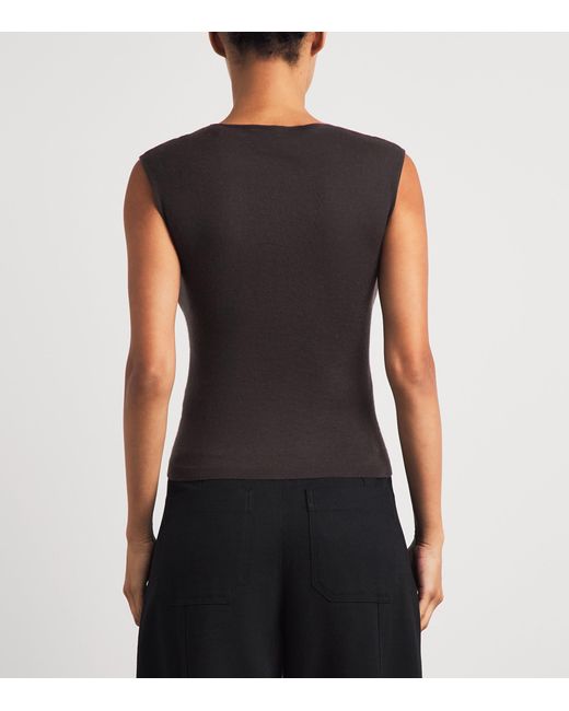 ME+EM Black Cashmere-Blend Sweater Vest