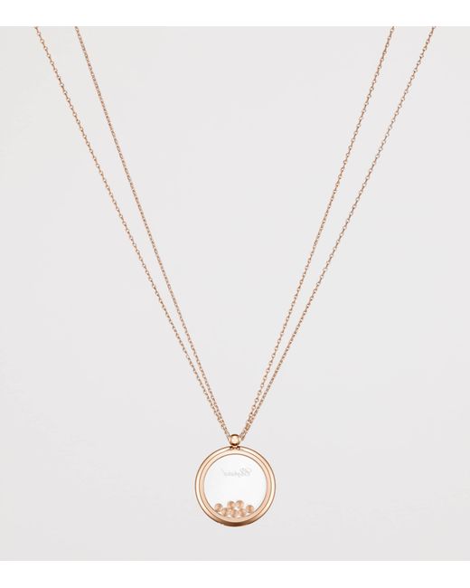 Chopard Metallic And Diamond Happy Diamonds Icons Pendant Necklace