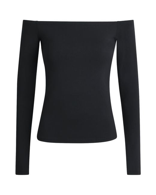 Skims Black Smooth Layers Off-The-Shoulder Top